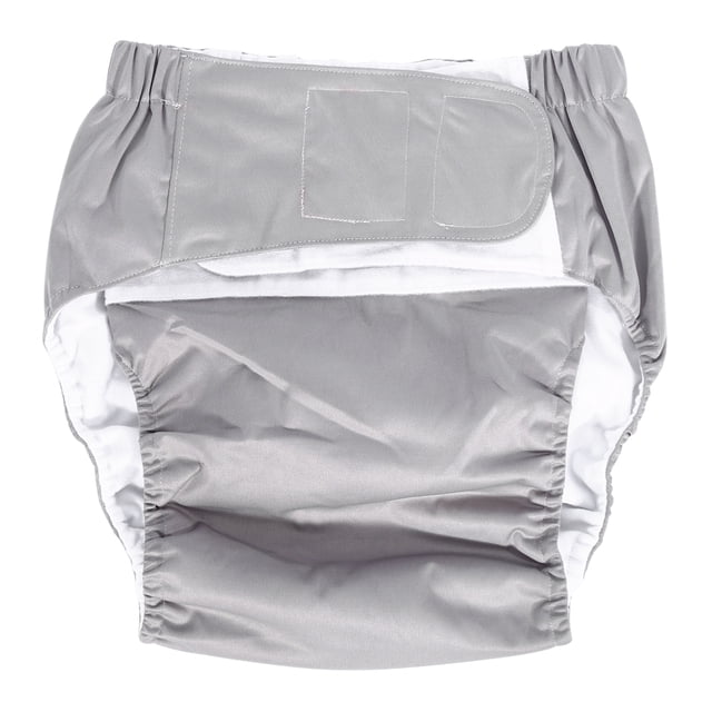 Pañal de tela lavable y ajustable para adultos, transpirable, para incontinencia (gris)