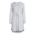 thumbnail image 4 of Time & Tru Women's Long Sleeve Utility Shirt Dress, 4 of 5