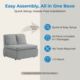 thumbnail image 6 of Mjkone Convertible Sofa Bed Twin Size,Linen Pull Out Sofa Bed with Cushions&Throw Pillows,Revesible Sleeper Couch for Apartment/Small Spaces,Light Gray, 6 of 8
