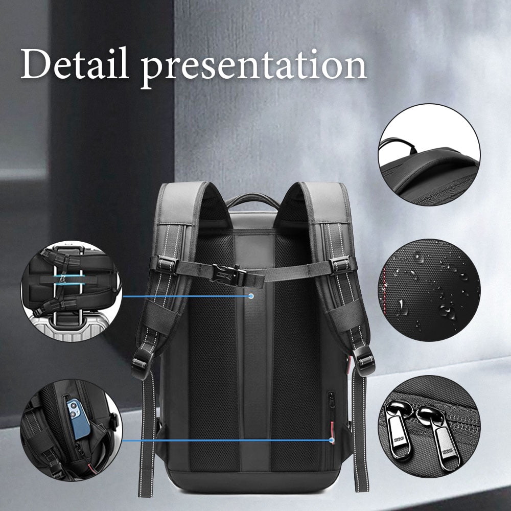 Kahopy Vacuum Backpack for Travel, 60L Expandable Compression Bag with Electric Vacuum Pump, Water Resistant and Anti Theft(Gray)