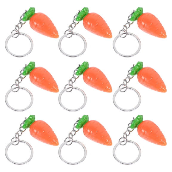 RENACLIPY Set of 10 Orange Carrot Ornaments, Cute Alloy and Plastic Decorative Pieces for Home, Garden, Party Decoration