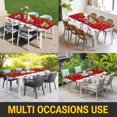thumbnail image 5 of Red Christmas Table Cloths for 4 Foot Rectangle Tables, Truck Pine Trees Branches Balls Snowflakes Patio Waterproof Elastic Fitted Tablecloths, Washable Rectangular Table Cover for Camping, 5 of 8