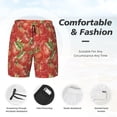 thumbnail image 3 of Balery Strawberry Bañador para hombre, shorts de playa de secado rápido con entrepierna y forro de compresión-Small, 3 of 6