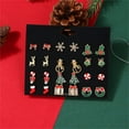 thumbnail image 4 of TINYSOME 12 Pairs Tiny Stud Earring Set Cute Xmas Crutch Bow Snowflake Wreath Tree Earring Crystal Piercing Earring for Women, 4 of 6