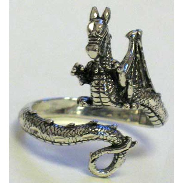 Bigbolo - Sterling Silver Dragon Adjustable Ring Women's ...