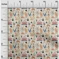thumbnail image 2 of oneOone Rayon Beige Fabric Circus Sewing Fabric By The Yard Printed Diy Clothing Sewing Supplies 56 Inch Wide-aA, 2 of 5