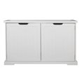 thumbnail image 2 of Merry Products Pet Cat Washroom Bench Box w/Removable Partition Wall, White, 2 of 11
