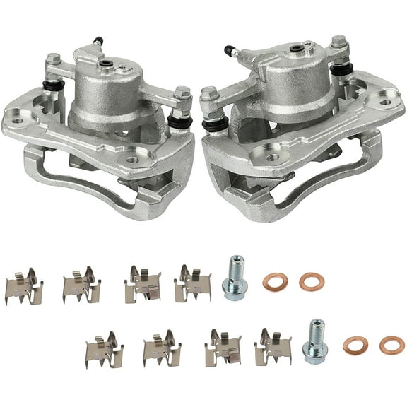 2PCS Front Driver & Passenger Side Disc Brake Calipers (w/Bracket) 1 Piston 2008-2014 for Scion xD 1.8L 2009-2010 for Pontiac Vibe 1.8L