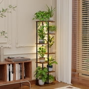 Bamworld Tall Plant Stand Indoor 7 Tier Metal Plant Shelf With plant lights Black Plant Holder Large Plant Rack for Mutiple Plants Pots for Patio Garden Corner Balcony Living Room