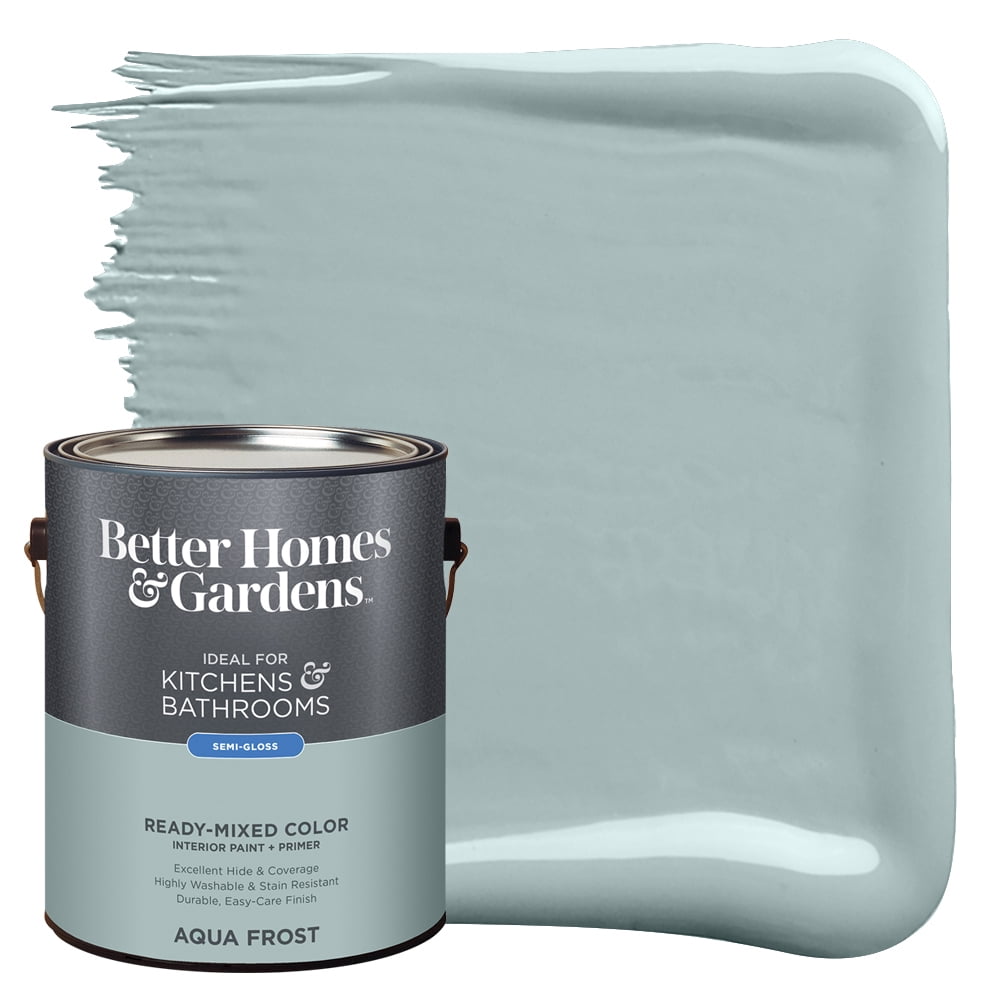 Better Homes & Gardens Interior Paint and Aqua Frost / Blue, 1 Gallon, Satin Walmart.com