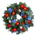 thumbnail image 2 of Pedty Summer Wreaths,Wreath for Front Door,4Th of July Independence Day Red White Blue Flower Wreath for Wall Window Party Wedding Decor Spring Summer Decoration for Front Door Home Decor (Blue), 2 of 7