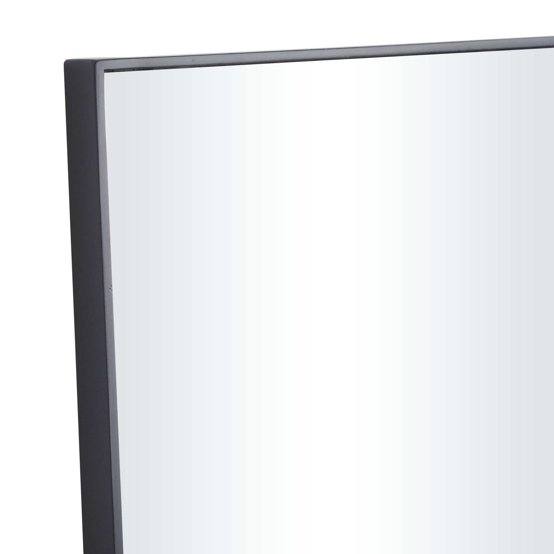 DecMode 14" x 30" Black Wall Mirror with Thin Frame