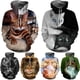 thumbnail image 2 of Sudadera con capucha con estampado de gato bonito para hombres y mujeres, sudaderas casuales divertidas con gatos, sudaderas, tops de ropa de calle, sudaderas de mujer, 2 of 5