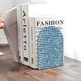 thumbnail image 6 of Zufioo Ocean on Striped Print Wooden Bookends, Metal Bookshelf Non-slip Bookends, Home Furnishings Suitable for Bookcases Offices, 6 of 8