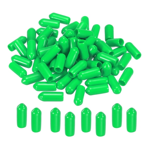 Uxcell 200Pcs 2mm Rubber End Caps Cover Vinyl Screw Thread Protector Round Wire Shelf Caps Green, Green 5mm 100