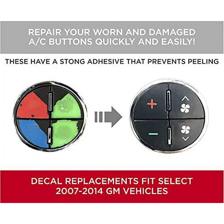 EcoAuto AC Dash Button Repair Kit for Select GM Vehicles - Fix Ruined Faded  A/C Controls Premium Design & Made in USA (Pack of 2)