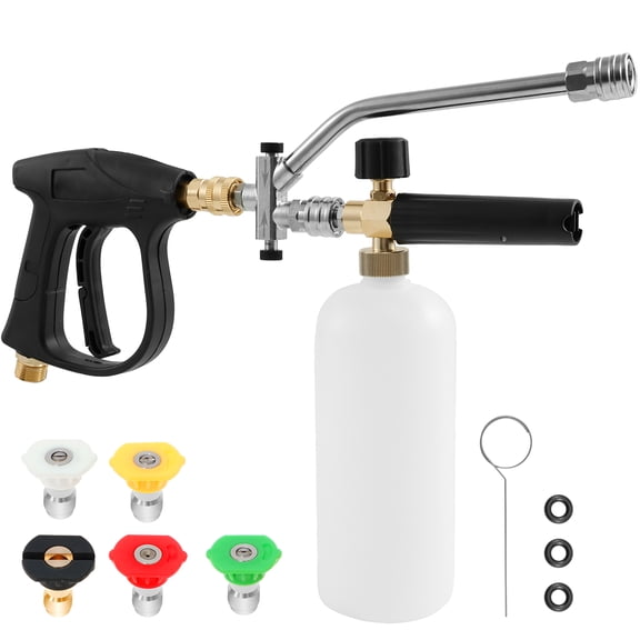 LINFANG Pressure Washer Foam Sprayer Efficient Car Wash Foam Sprayer with Dual Connector Accessory 5 Nozzles Quick Connect for Car Washing