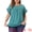 Lake Blue, variant on Women's Plus Tops with Swiss Dots Crew Neck Short Sleeve Casual Blouses 1X Dark Blue