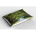 thumbnail image 2 of Ambesonne Forest Pillow Sham 2 Pack, Serene Pathway Trekking, 36"x20", Green and Brown, 2 of 3