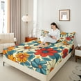 thumbnail image 4 of Castle Fairy Teenagers Chic Floral Daisy Bed Sheets,Vintage Aesthetic King Sheets, 4 of 7