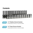 thumbnail image 5 of Capri Tools 1/4 in. Drive Master Chrome Sockets Set, 6-Point, 4 to 15 mm, Metric, 28-Piece, 5 of 6
