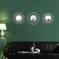 thumbnail image 5 of 3 Pack Metal Mirrors for Wall Sunburst Wall Mirrors Home Décor Decorative Hanging Wall Art for Living Room Bedroom Entryway (Silver Crystal, Flower+Sunburst), 5 of 7