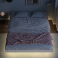 thumbnail image 2 of Floating Platform Bed, Full Size Wood Bed Frame with LED Light, Stylish Low Platform Bed Frame with Wood Slats Support, No Box Spring Needed, Noise Free, Easy Assembly, White, 2 of 9