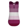 thumbnail image 2 of Gibobby Camiseta sin mangas suelta sin mangas para mujer Dobladillo en la espalda Cremallera con cuello en V Camisetas Tops(Rosa caliente,G), 2 of 3