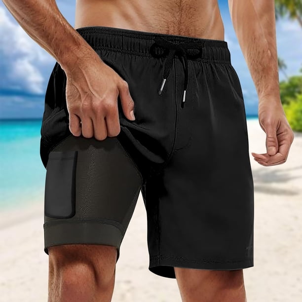 WILLBEST Bañador Deportivo para Hombre, con Forro de Compresión y Entrepierna, con Bolsillos, 2250