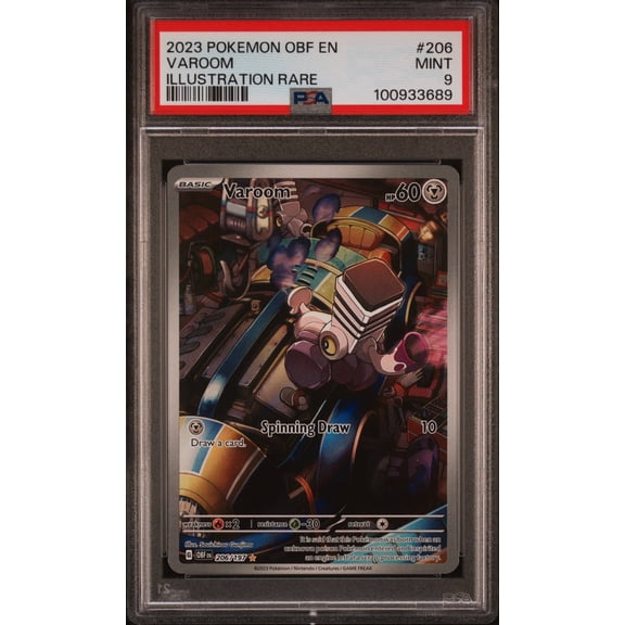 Graded 2023 Pokemon Obsidian Flames Varoom Illustration Rare #206 PSA 9 Trading Card