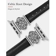 thumbnail image 2 of Wearlizer Celtic Knot Leather Band Compatible with Apple Watch Band 38/40/41/42/44/45/46/49mm Women, Slim Dressy Premium Leather Strap for iWatch Series 11 10 9 8 7 6 5 4 SE Ultra 3 2 1, 2 of 6