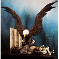 Ebros Large Rocky Mountain Bald Eagle Descending on Prey Statue Decor Figurine