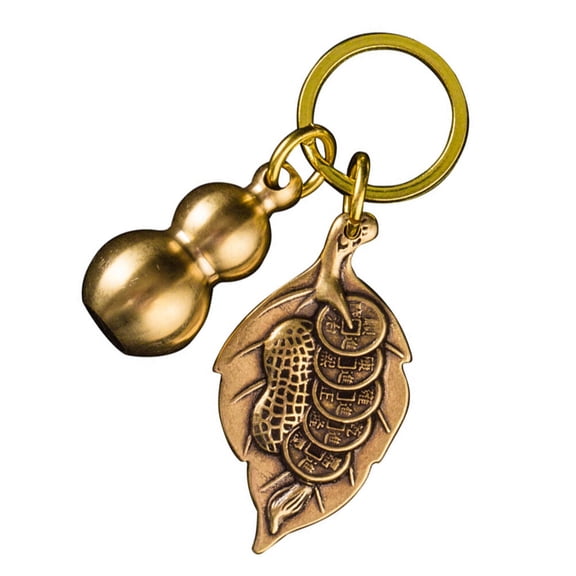 LEORX Gourd Keychain Pendant Brass Chic Appearance Fashion Accessory 1Pack