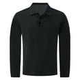 thumbnail image 5 of Breeze Polo Shirts for Men Long Sleeve Belly Collared Textured Shirt | Stretchy quick dry golf casual cool tops, button down wearbreeze mens polo Dark Gray 7XL, 5 of 6