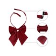thumbnail image 4 of Pajarita De Traje De Trabajo Uniforme Con Lazo Preatado De Color Sólido Ajustable Para Mujer, color rojo vino, One Size, 4 of 5