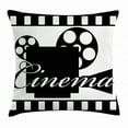 thumbnail image 1 of Movie Theater Throw Pillow Cushion Cover, Monochrome Cinema Projector inside a Strip Frame Abstract Geometric Pattern, Decorative Square Accent Pillow Case, 20 X 20 Inches, Black White, by Ambesonne, 1 of 2