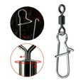 thumbnail image 2 of 10Pcs High Strength Balls Bearing Swivels Snap Fishhooks Lures Swivels Tackle, 2 of 16