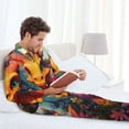 thumbnail image 6 of Kdxio Colorful Flower Chameleon Men’s Pajama Set Pajamas For Men 2 Piece PJ Set with Men Pajama Pants and Long Sleeve T-Shirt Lounge Set-XX-Large, 6 of 7