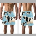 thumbnail image 3 of luoweisi Men's Beach Shorts Quick Dry Swim Trunks with Mesh Lining Cartoon Cow 2XL, 3 of 5