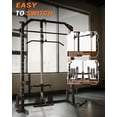 thumbnail image 4 of 1000lbs Power Cage Smith Machine Home Gym – Multi-Function Strength Training Equipment with Barbell, Lat Pulldown, Cable System, Landmine, J-Hooks, Safety Spotter Arms – Pure Black, 4 of 8