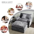 thumbnail image 6 of Gexpusm 40" Chenille Accent Chair with Ottoman - Ultra-Comfy Single Sofa Chair for Living Room, Bedroom & Apartment,Grey, Ideal for Reading and Relaxing, 6 of 6