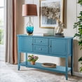 thumbnail image 2 of Giantex Buffet Sideboard, Wood Console Table w/2 Drawers and 2 Storage Cabinets, Ideal for Living Room Kitchen Dining Room Hallway, Blue, 2 of 10