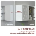 thumbnail image 4 of POLIHOME Laundry Room Wall Cabinet Wall Mounted Storage Cabinets with 2 Barn Doors and Adjustable Shelves, 24inch, 4 of 6