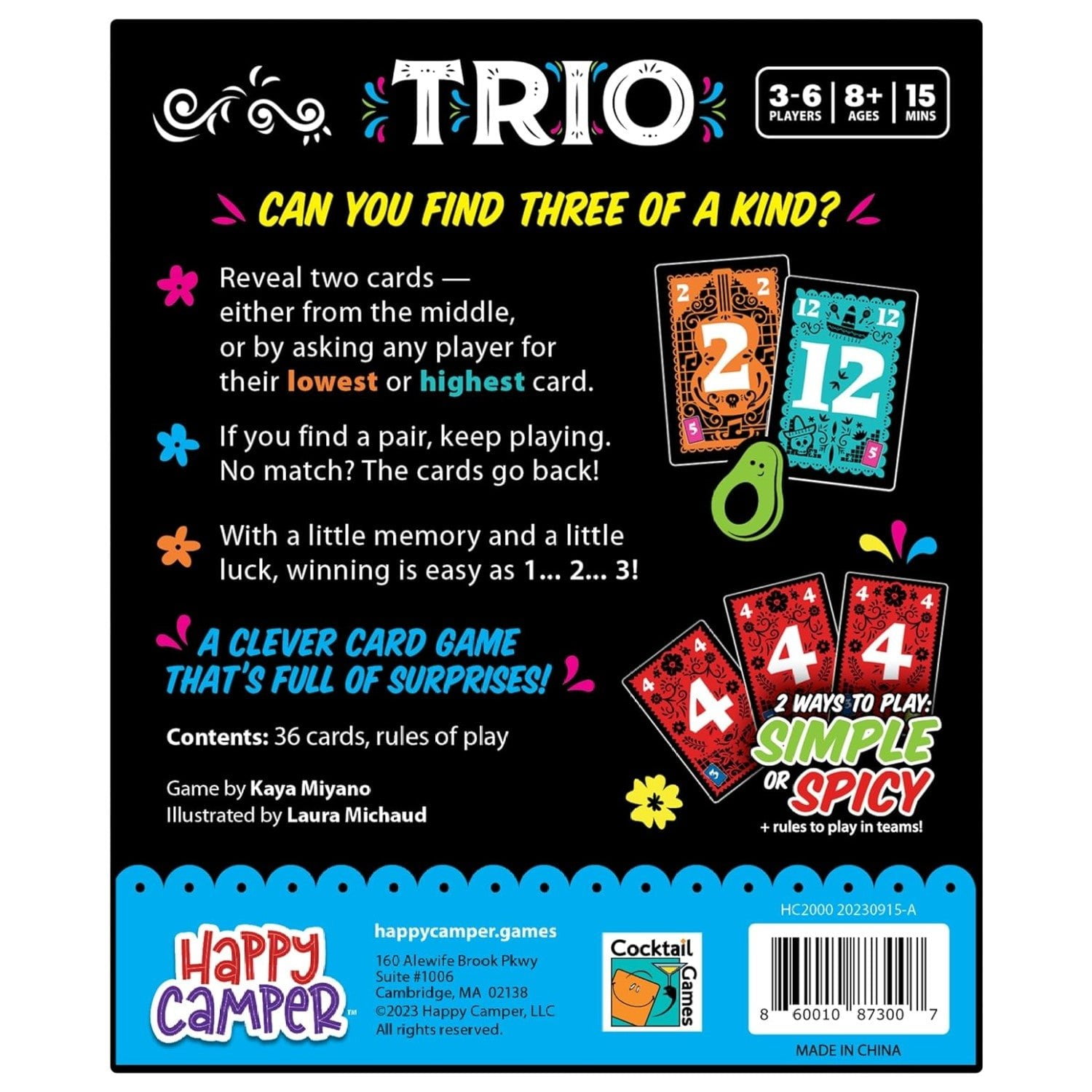 Happy Camper TRIO Card Game  Hottest New Family Game  Great for Game Night  3-6 Players Ages 8+