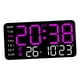 thumbnail image 4 of Reloj despertador Digital, reloj electrónico portátil, 2 configuraciones de alarma, reloj despertador LED de escritorio, reloj de pared para dormitori luz rosa, 4 of 8