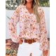 thumbnail image 4 of Blusa BTFBM Boho con estampado floral y cuello en V de gasa para mujer, 4 of 5