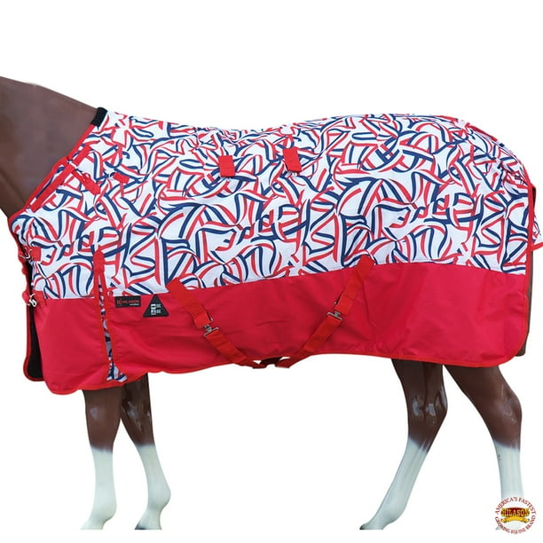 72" Hilason 1200D Turnout Winter Horse Blanket Flag Stripes Print