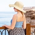 thumbnail image 4 of Solaris Women Sun Straw Hat, Summer Ladies Foldable Straw Hat with Wide Brim, for Beach Travel Gardening, 4 of 7