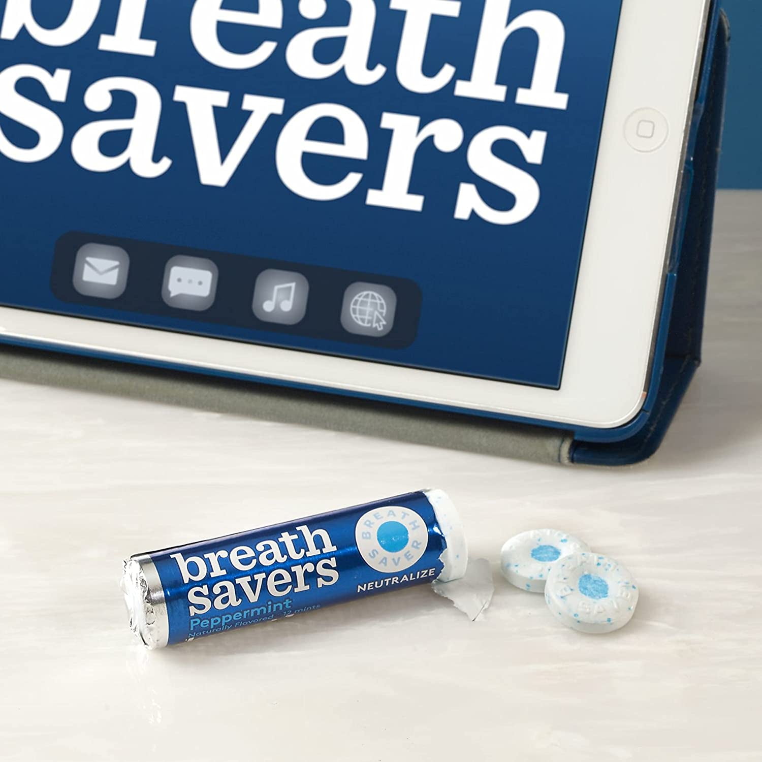 Breath Savers Peppermint Flavored Sugar Free Breath Mints, Made