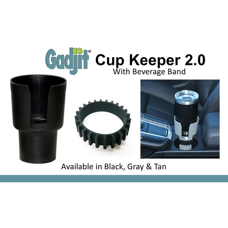 Gadjit Cup Keeper 2.0 Cup Holder Adapter w/Adjustable Base (Black